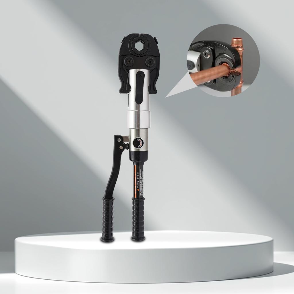 Steel Pipe Crimper,Black Hydraulic Copper Tube Crimping Tool 44*20*9cm for Pipeline Installation