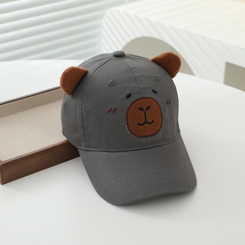 Boys and Girls Hats Kapibara Embroidery Children's Cartoon Children's Cap Sunscreen Shade Baseball Cap