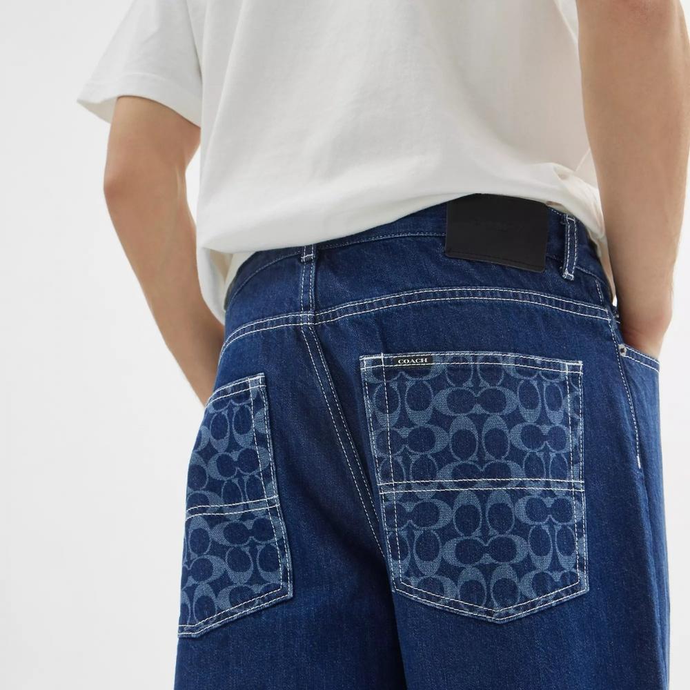 Coach Straight Fit Denim Jeans Dark Wash