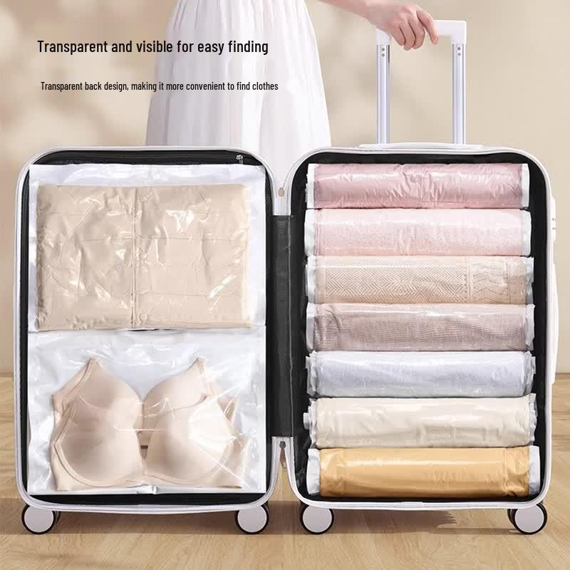 No-Pump Hand-Roll Travel Vacuum Storage Bags