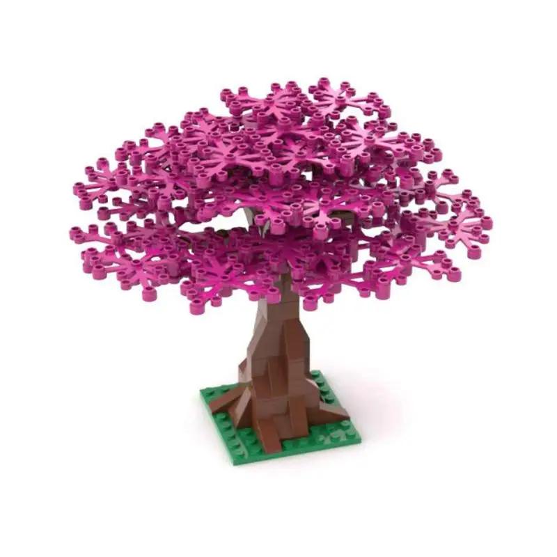 

MOC Plant Big Tree Leaves Assembling Small Particle Building Blocks Street Campus Nature Scene Ornament Parts Package. фуксия