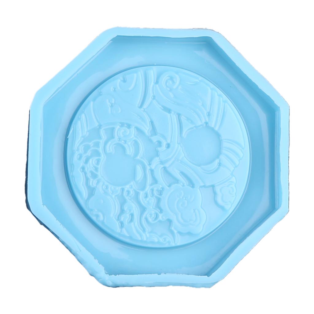 For Creative New Year Totem Coaster UV Crystal Epoxy Resin Mold Cup Mat Pad Silicone Mould DIY Crafts Home Decoration Mo
