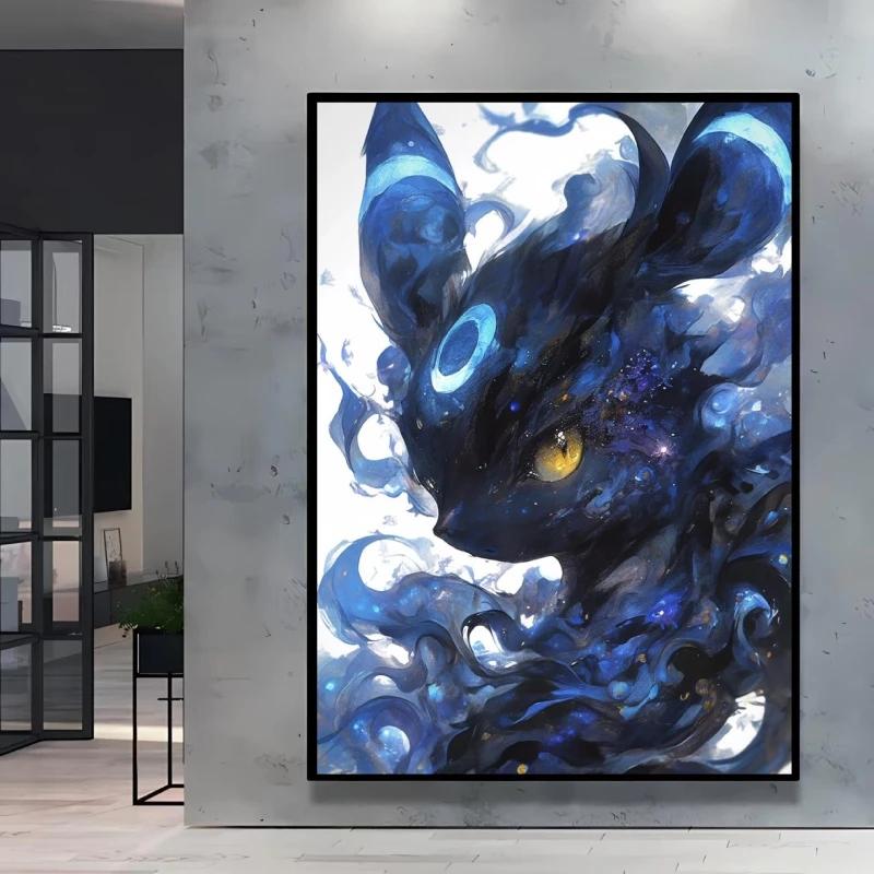 Hot Selling Anime Pokemon Lucario High Quality Retro Canvas Poster HD Printing Home Living Room Decor Holiday Gift Classic