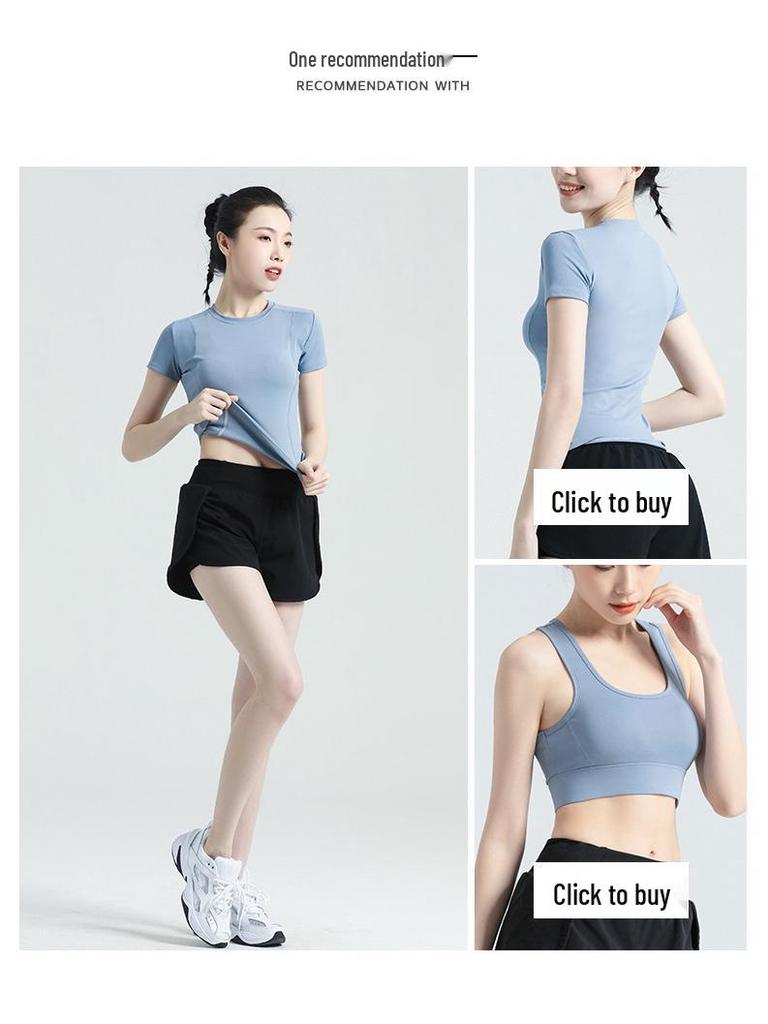 Summer Quick-Dry Two-Piece Running Shorts with Side Pockets