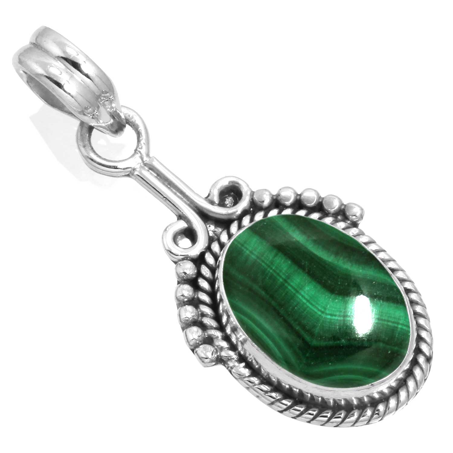 

925 Sterling Silver Pendant Women Gemstone Handmade Jewelry Halloween Gift Malachite Moonstone Rose Quartz Red Stone Smoky Topaz Tiger Eye Victorian