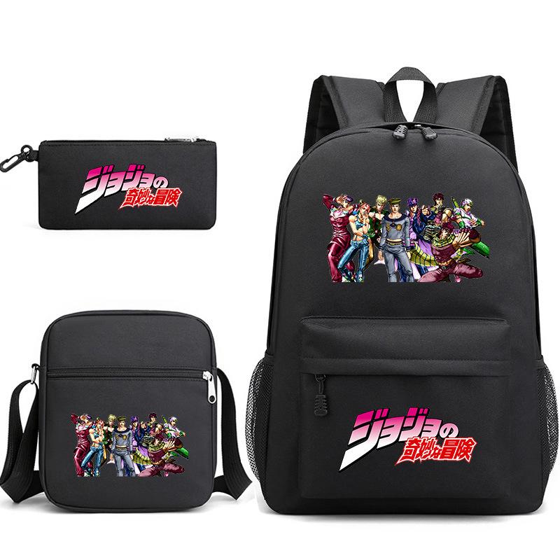 Anime Oo'S Wonderful Adventure Peripheral Schoolbag Pencil Bag + Diagonal Hanging Bag + Backpack Three-Piece Set