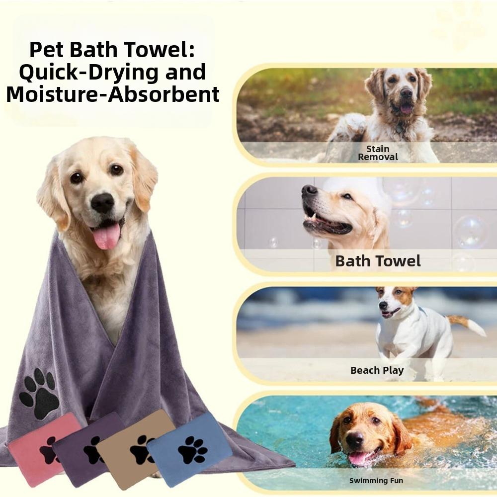 Highly Absorbent Pet Grooming Towel Microfiber Pet Cloth Breathable Dog Towels  Drying Dogs