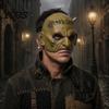 Realistic Halloween Horror Masque Cosplay for Adults Men Women, Creepy Comfortable Long Wear Green Half Face Party Detailed Distressed Leather Look