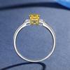 Anillo de mujer, anillo de diamante de color, simulación de tendencia europea y americana para mujer, anillo de diamante amarillo para el dedo índice de la novia, modelo popular