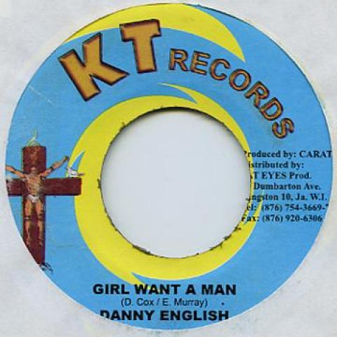 

7inch Record DANNY ENGLISH / VALUABLE - Girl Want A Man / Herb To The Seed KT Records Jamaica Reggae, Ska & Dub