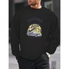 California Surfing, Retro Car Print Men'S New Round Neck Sweatshirt, Loose And Stylish Casual Sports Top For, Versatile Pullover