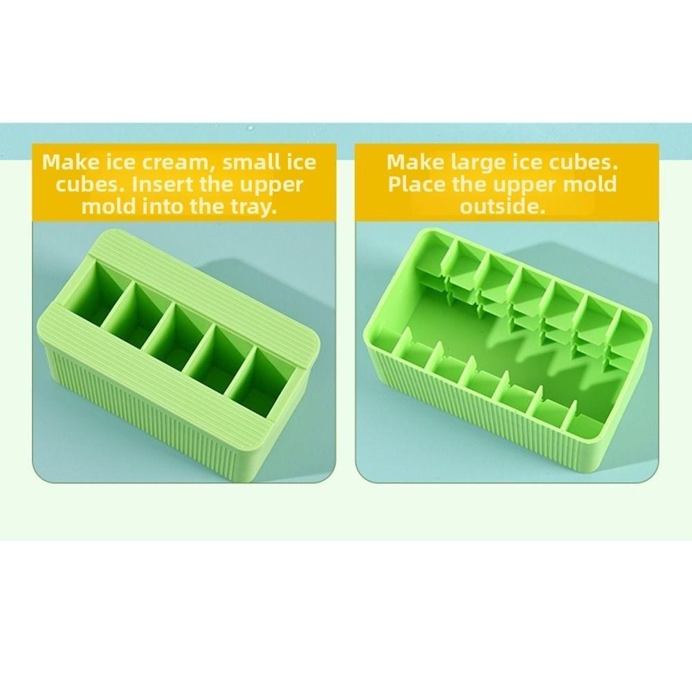 DIY Ice Cream Maker 2IN1 Press-Type Ice Maker Durable Silicone Ice Cube Tray Ice Cream