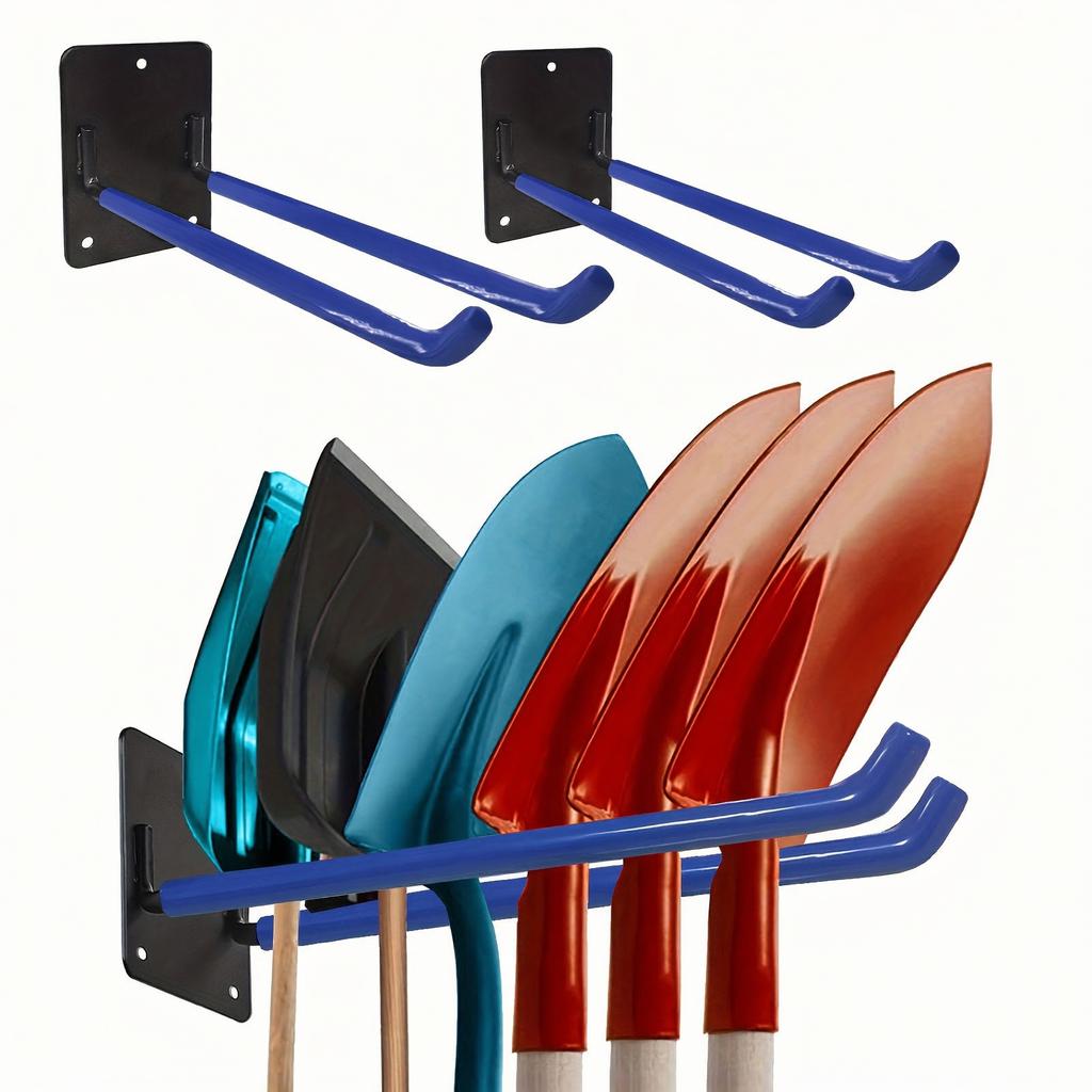 Wall Mounted Garage Tool Storage Hooks Heavy Duty Steel Utility Hooks for Garden Tools and Equipment Hanging Rack with Screws for Wall Installation