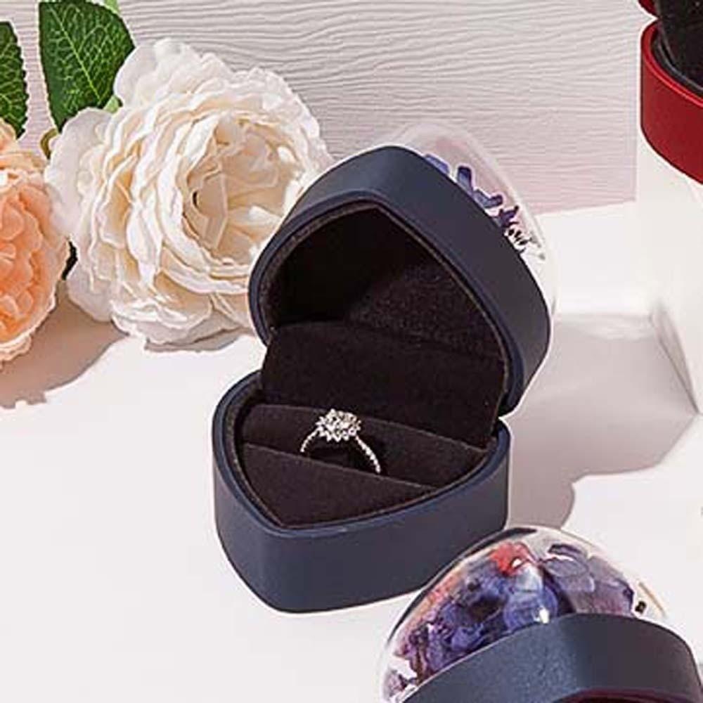 Composite Paper Heart Ring Box Acrylic Jewelry Organizer Jewelry Box Ring Display Case  Party