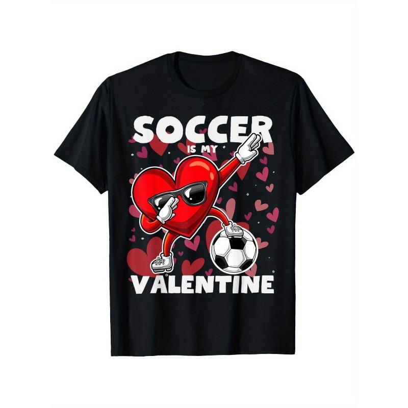

European sizes Valentine S Day T-Shirt with a Humorous Vibe - Soft, Featuring a Cute Heart Design, Perfect As a Valentine S Gift for Young People, 164cm