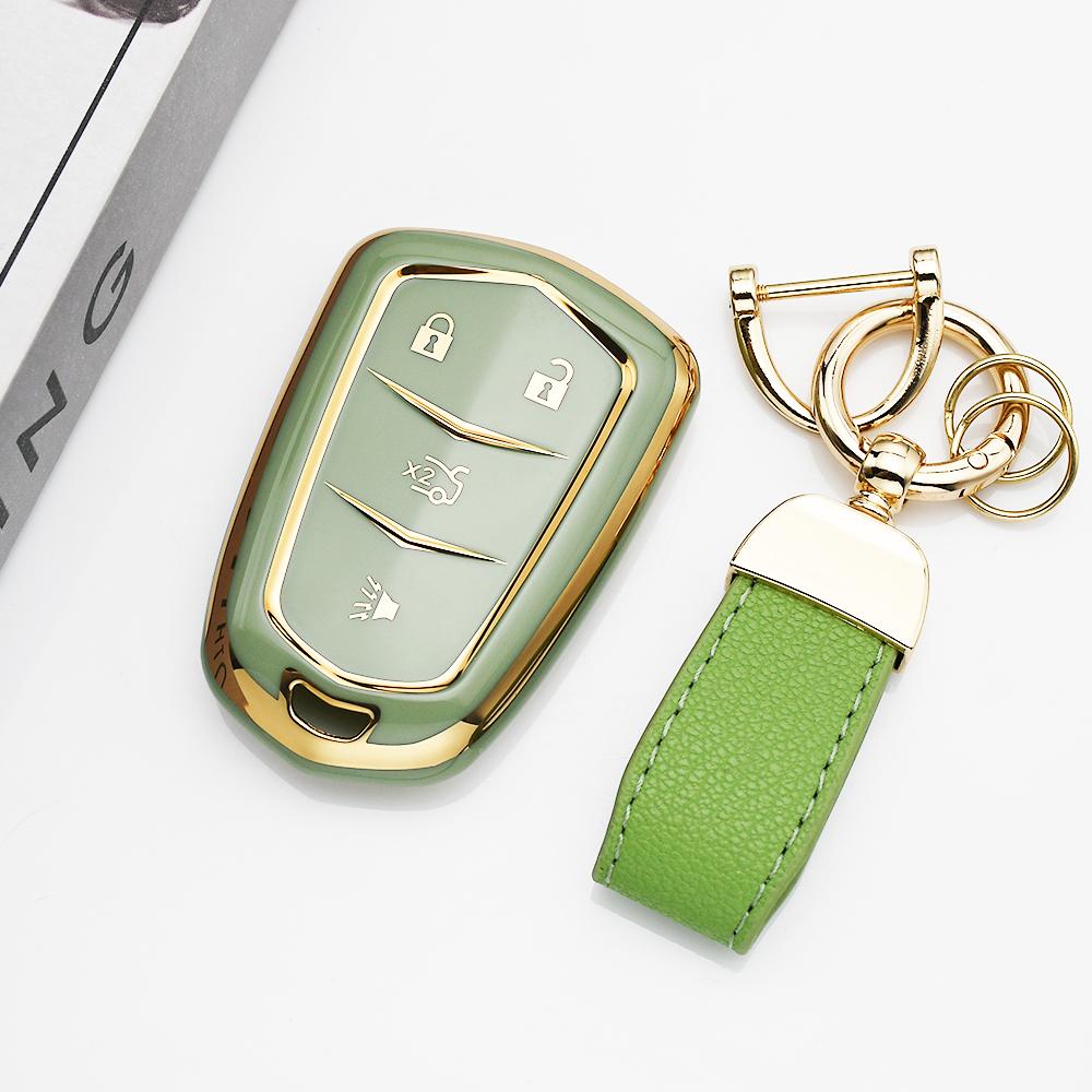 4/5 Buttons Shell Fob Holder Tpu Car Key Cover Case For Cadillac Ats Ct6 Cts Dts Xt5 Escalade Esv Srx Sts Xts Elr 2014 -