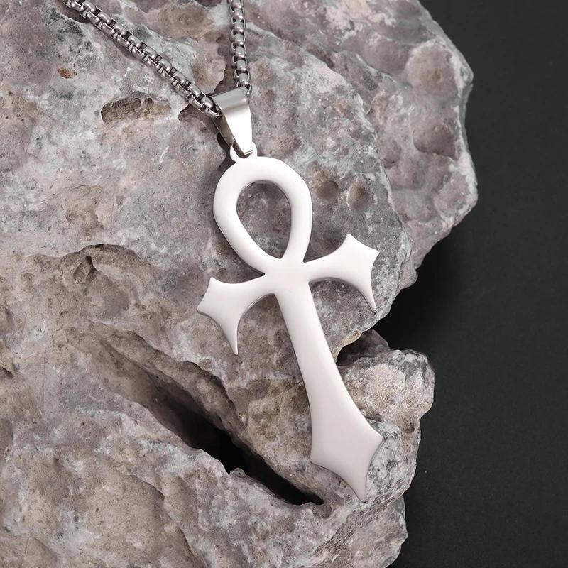Vintage Ankh Cross Key of Life Necklace Egyptian Jewelry Eye of Horus Amulet Pendant for Men Fashion Gifts