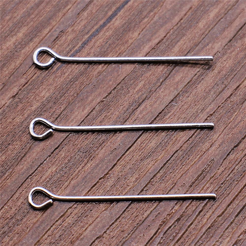 

200pcs Eye Head Pins 18~35mm Eye Pins Bead Pins Jewelry Findings & Components For DIY Jewelry Making 18mm