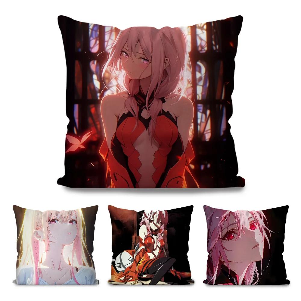Yuzuriha Inori Animation G-Guilty C-Crown Pillow Case Square Pillow Bedroom SofaLeisure ComfortLiving Room Home Decoration 40X40