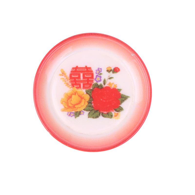 5Pcs Dollhouse Miniature Supplies Chinese Double Happiness Food Plate Miniatures Kitchen Accessory