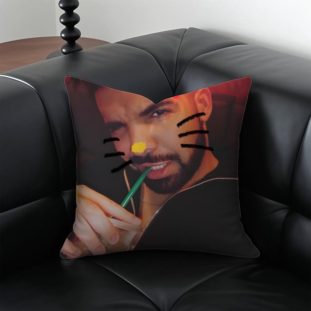 funny ddrake meme Cushion Cover Pillow Case Antidustmite Invisible zipper silky plush cushion