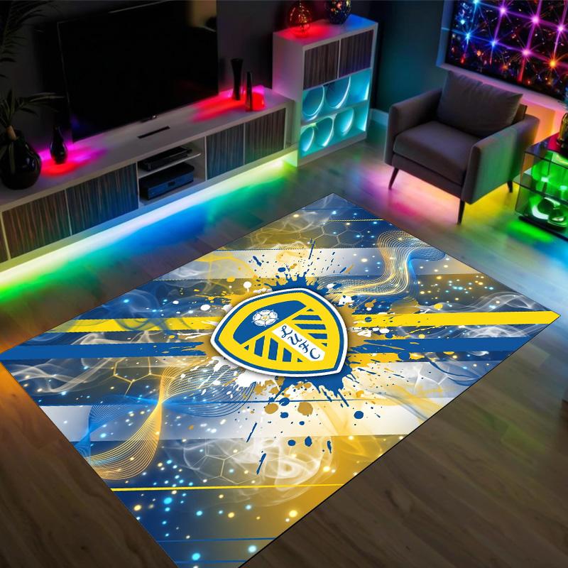 Leeds United Voetbal Ontwerp Kristal Fluweel Tapijt Gezellig Niet?Antislip Bedrukt Tapijt Voor Slaapkamer Woonkamer Entree