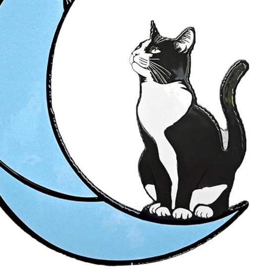 Cat Gift for Home Acrylic Hanging Pendant with Chain, Animal Ornament Window Decorative Wall Decor, Cute Lover Room Decoration Decor
