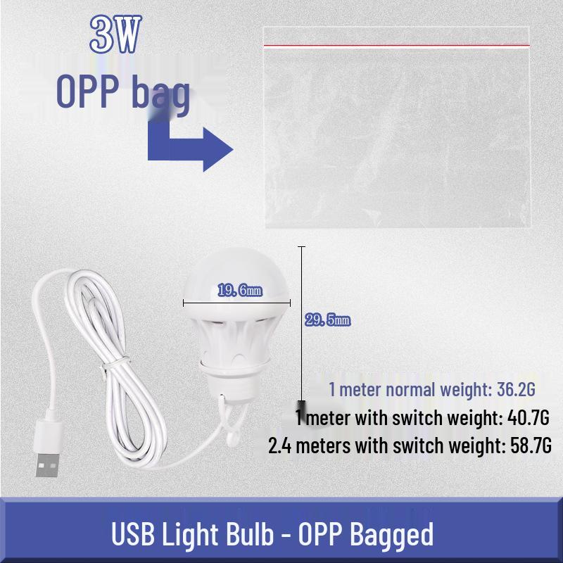 5V USB-Powered Low-Voltage LED Bulb for Power Banks and Outdoor Use