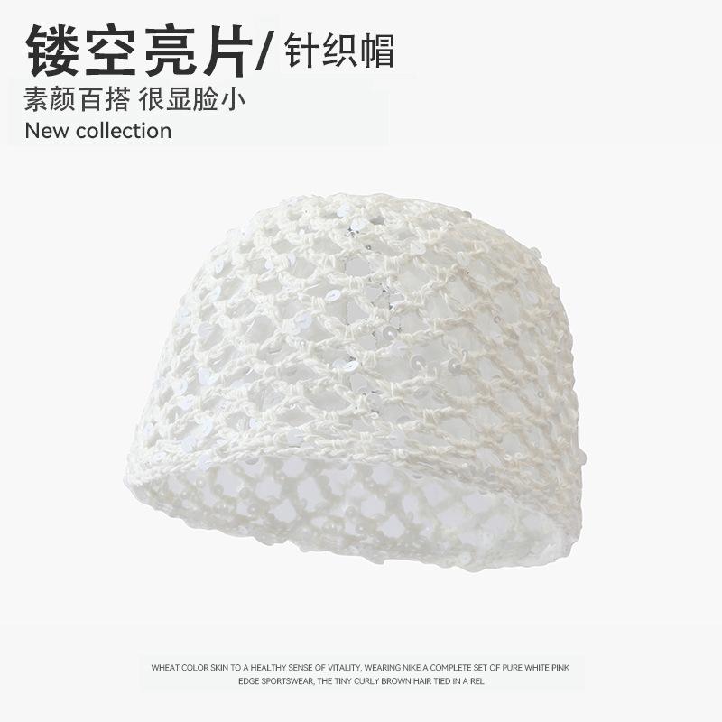 Beret women's autumn and winter handmade knitted wool hat double-layer warm and windproof retro niche stacked bag head cold hat