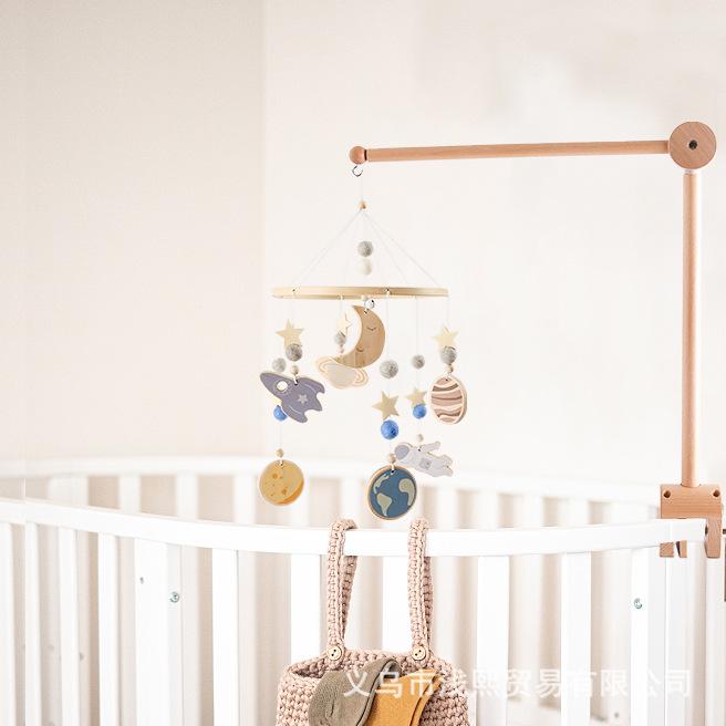 Wooden Arched Crib Mobile Arm & Mosquito Net Hanger - Newborn Soothing Accessory