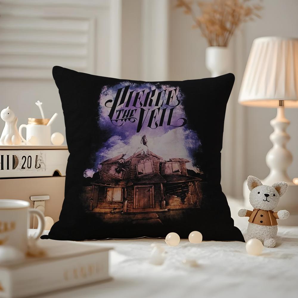 Pierce The Veil Cushion Cover Anti-dustmite Pillowcase Invisible Zipper Silky Short Plush Sofa Cushion Cover