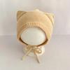 New Cute Autumn Winter Baby Knitted Hat Solid Color Cat Ear Baby Girl Boy Bonnet Infant Toddler Warm Ear Protection Beanie Cap
