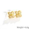 Summer Clear Zircon Flower Earrings Three-color Titanium Steel Earrings Do Not Fade Elegant Japanese and Korean Earrings Women