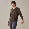 Women’s Slimming Long-Sleeve Yoga Suit - Loose Drawstring Casual Sports Top for Autumn and Winter Fitness, Pilates, and Training