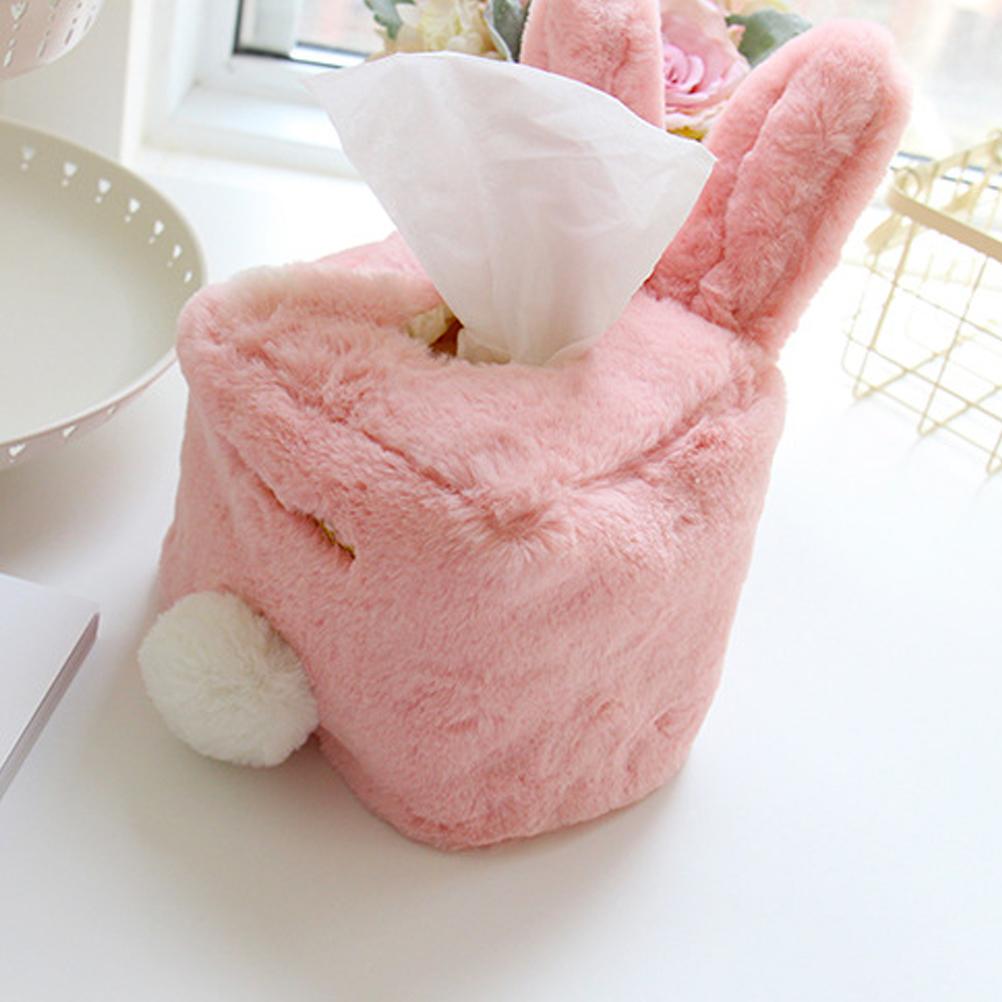 Household Tissue Holder and Organizer Pink Toilet Paper Napkin Storage Container