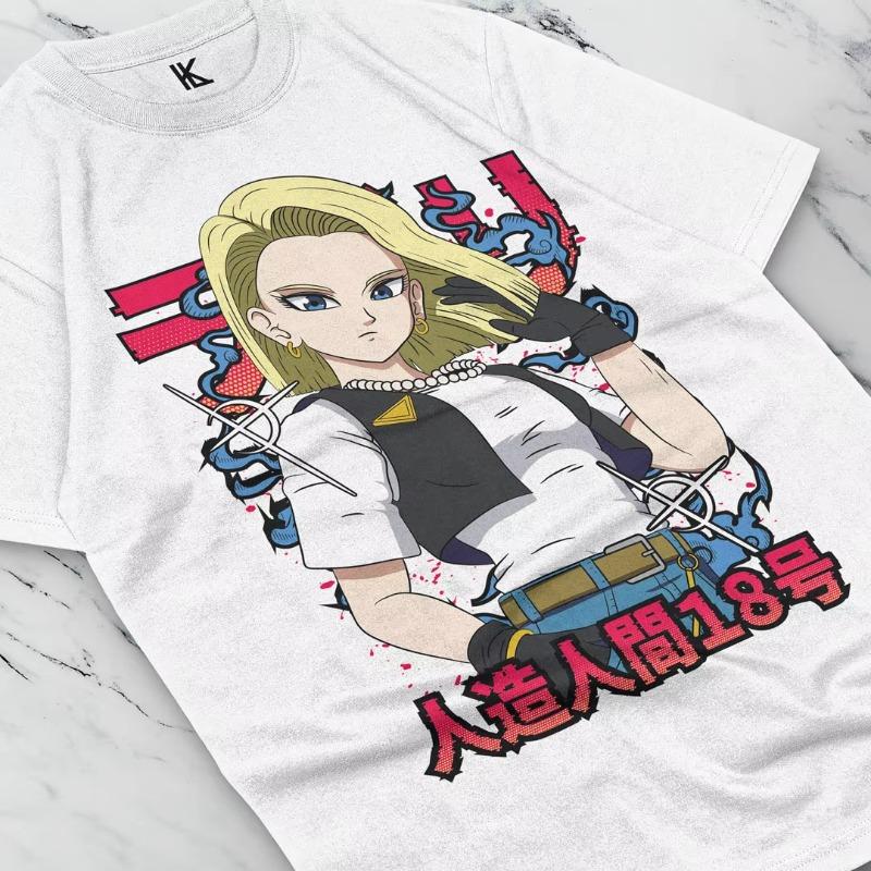 Android 18 T Shirt Girl Ecchi 90s Anime Tee Manga Tee Japanese Women Clothes