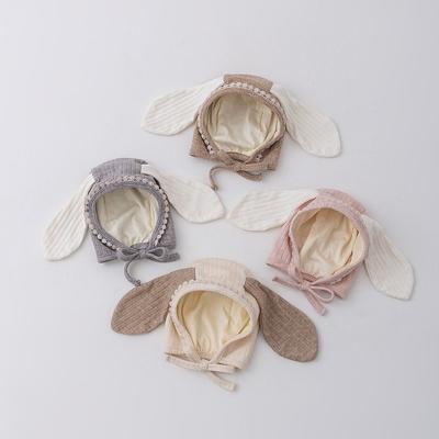 INS Cute Baby Ear Protection Hats Sweet Soft Newborn Beanie Hat Windproof Long Ear Baby Fetal Cap Winter