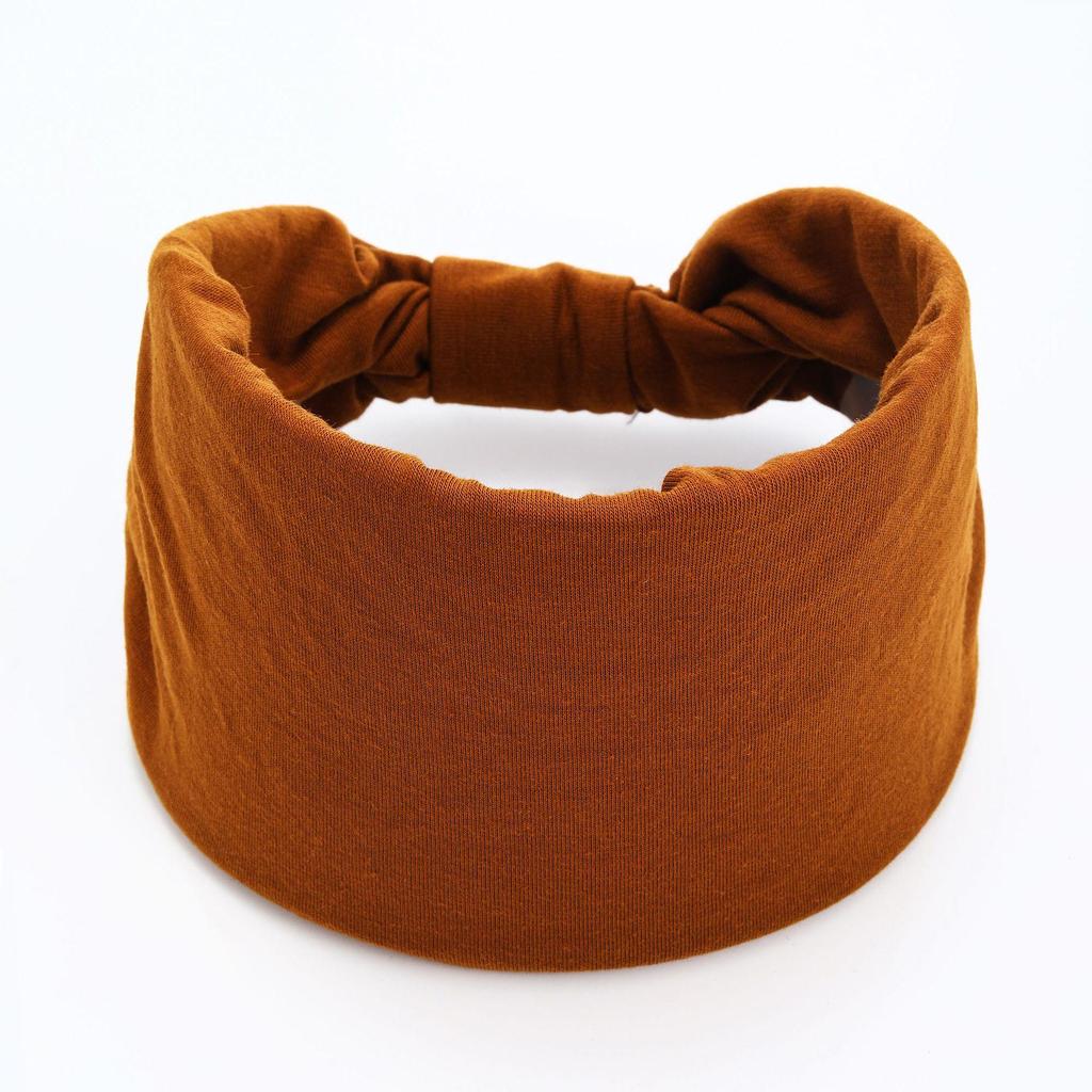 Bohemian Solid Color Stretchy Sports Headband - Sweat-Absorbing Yoga Hair Band Scarf Accessory