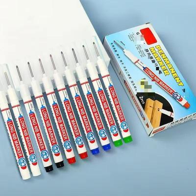 1 stuks Lange Kop Marker Markeerstift Permanente Verfstift Set Voor Houtbewerking Decoratie Diep Gat Marker Schrijfwaren Kunstbenodigdheden