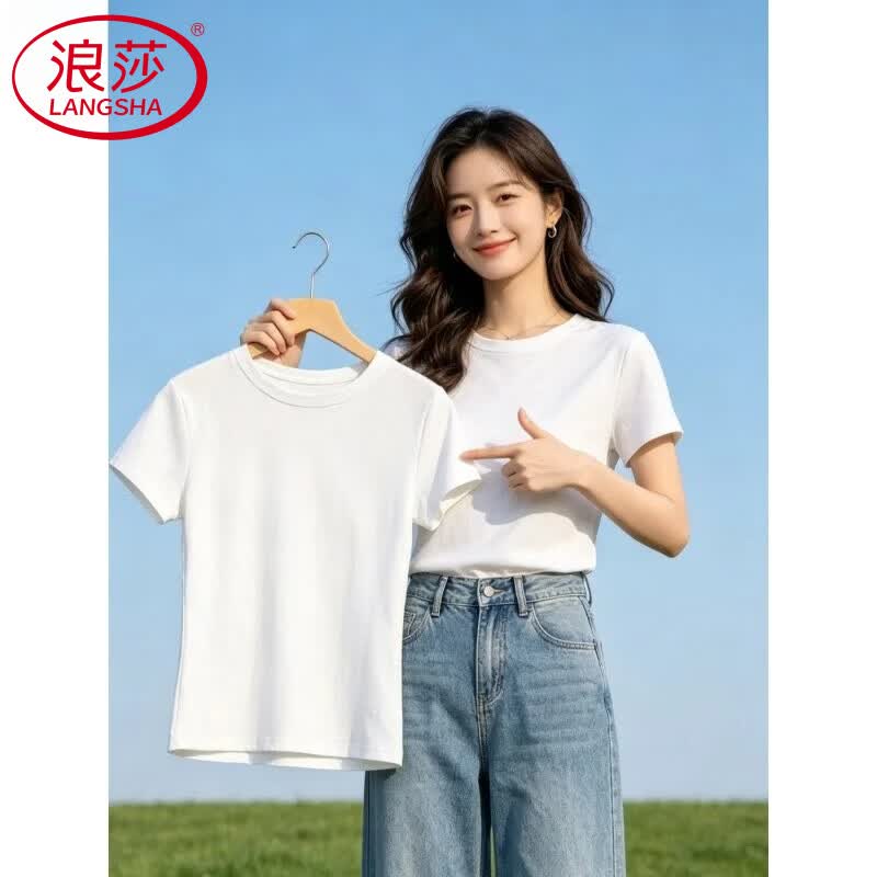 Langsana Women's Round Neck Short Sleeve T-shirt