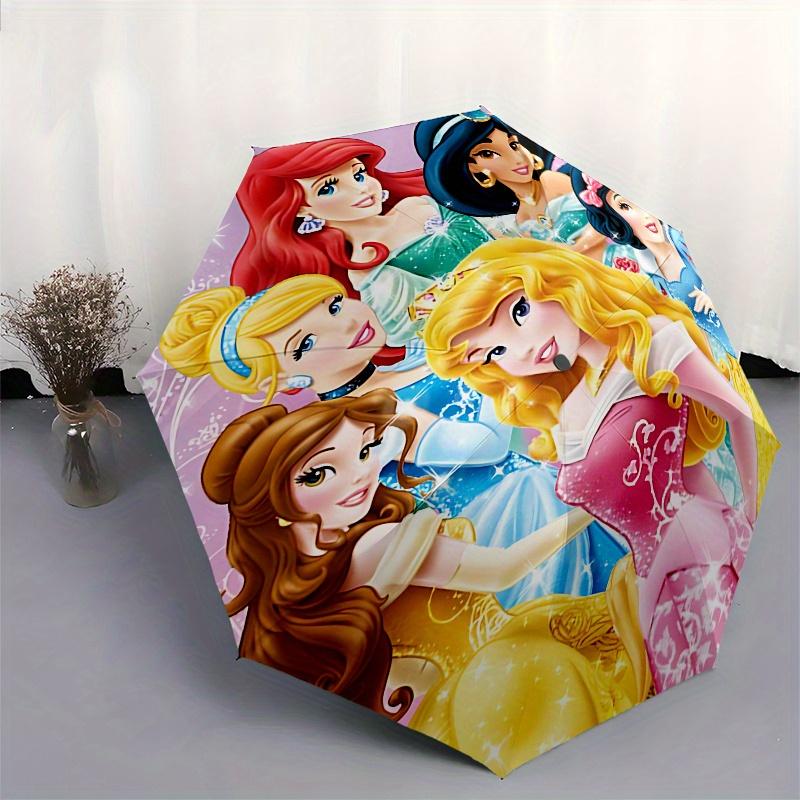 Princesses, Disney Automatic Opening and Closing Umbrella, Compact Travel Umbrella, Lightweight and Portable, Suitable for Beach Commuting B