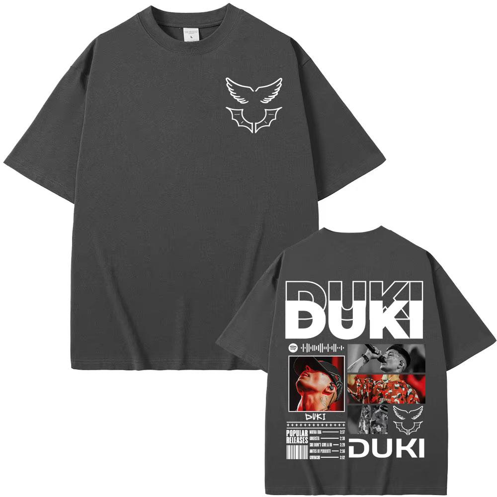 Duki Ameri World Tour Graphic Tshirt 2025 Mens Summer Shortsleeved Cotton Retro Loose Casual Hiphop Tshirt Y2k