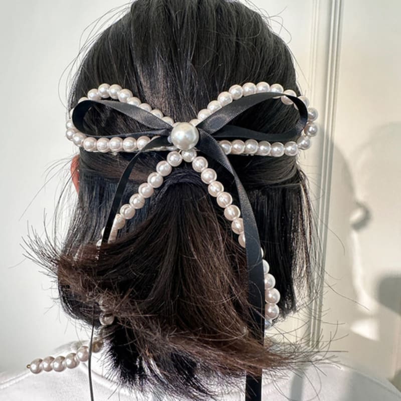 

andseeyou pearl ribbon hairpin-JH0010 BLACK free