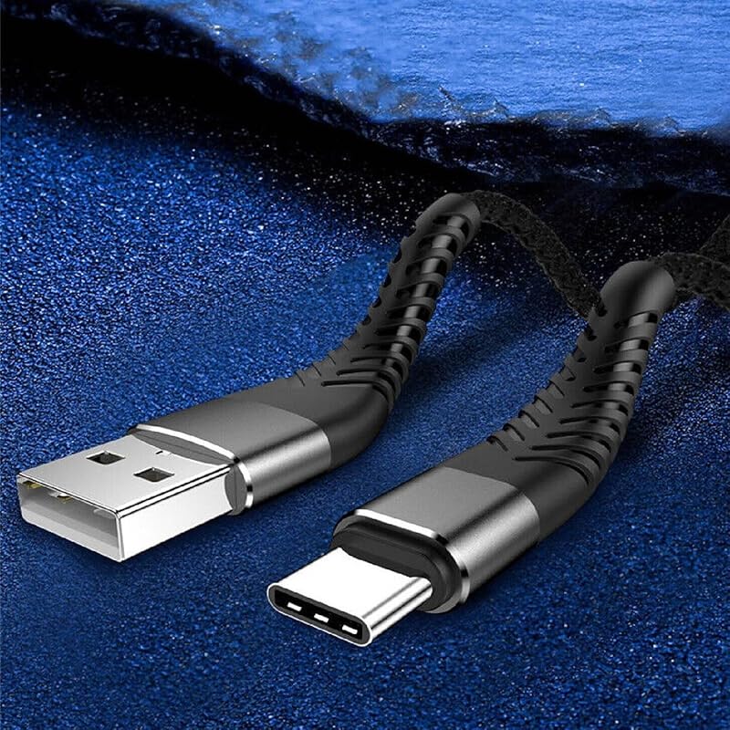 Cablu scurt USB Tip C [25CM/set de 2] încărcare rapidă 3A cablu tip C tricotat nailon USB-A la USB-C Galaxy S22 /S21 /S20 /S10+ /S10 /S9+, Huawei