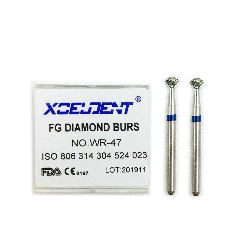 10 sztuk Dental Diamond FG High Speed Burs Wheel Round Edge Ostre narzędzie do wygładzania polerowania WR-47