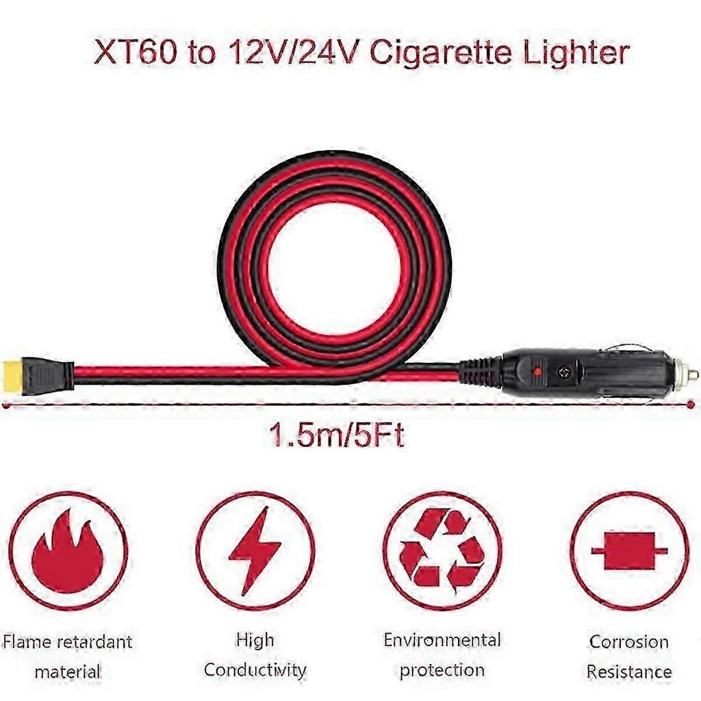 Car Cigarette Lighter To XT60 12V 24V Charging Cable
