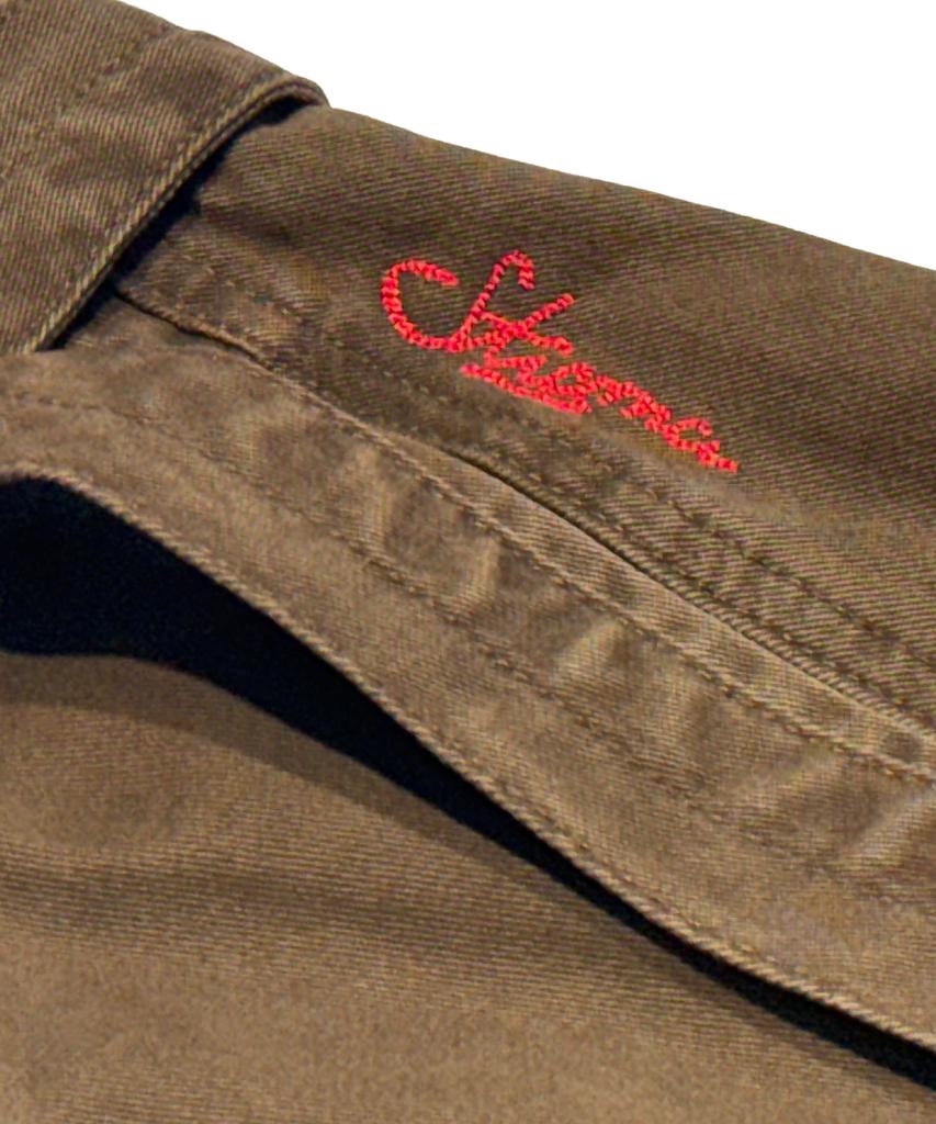 STIGMA Washed Belt Curved Pants Brown