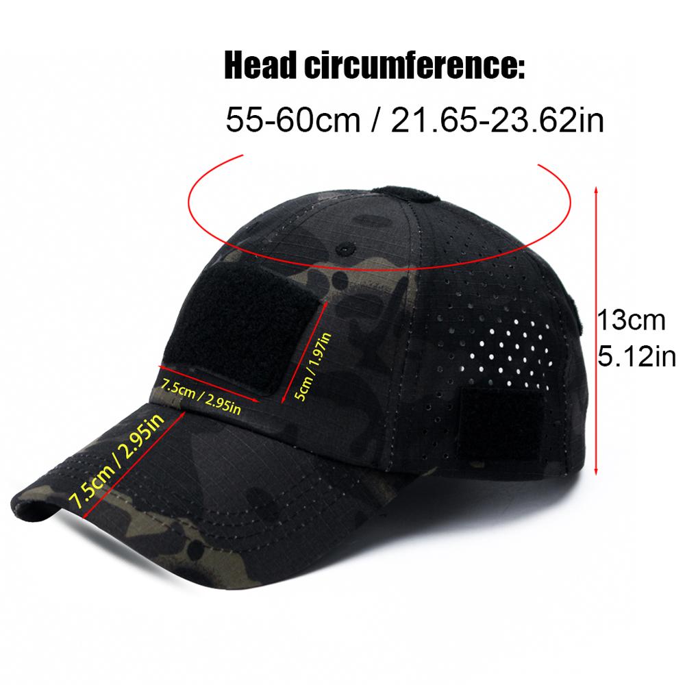 Casquette de Baseball Camouflage Unisexe pour l'Extérieur Chapeau Respirant Protection Solaire pour la Chasse la Randonnée la Course à Pied la Pêche le Camping