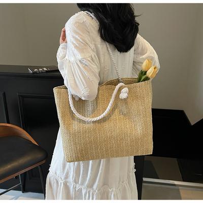 2025 neue trendige Mode Strohtasche große Kapazität Schulter-Tragetasche kleine frische Unterarm-Handtasche Damen