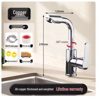Brass Swivel Hot & Cold Kitchen Faucet